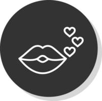 diseño de icono de vector de beso