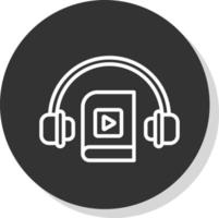 diseño de icono de vector de audiolibro