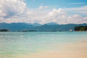 Beautiful day view of Gili Meno and Lombok islands photo