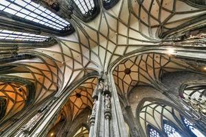 Vienna, Austria - July 14, 2021, Interior and intricate vaulted ceiling of Saint Stephansdom Church in Old city center of Vienna in Austria. photo