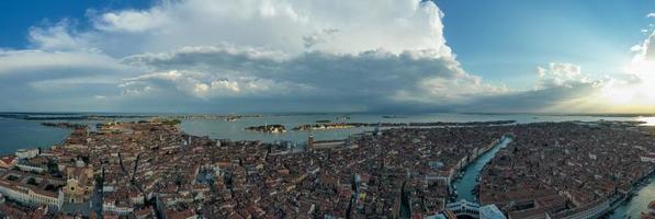 Aerial view of the old Venitian roofs in Venice, Italy. photo