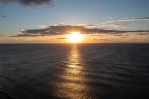 Sunrise over the Atlantic Ocean from Long Island, New York. photo