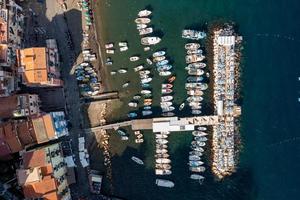 Aerial view of Tony's Beach in Sorrento, Italy on a summer day. photo