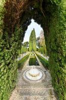 Beautiful Scenery of the Garden at Alhambra Palace in Granada, Spain. photo