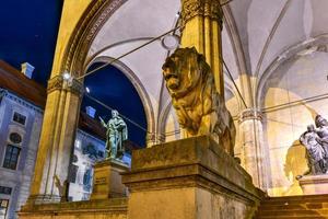 Munich, Germany - Jul 19, 2021, The famous Feldherrnhalle  Field Marshals' Hall  at the Odeonsplatz in Munich, Bavaria, Germany. photo