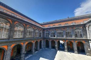 Naples, Italy - August 17, 2021, Courtyard of the Royal Palace of Naples in Italy. photo