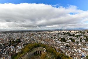 View from the candle tower, also called Torre de la Vela, a part of the Alcazaba in the Alhambra, Granada, Spain. photo