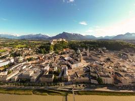 Beautiful view of Salzburg skyline with Festung Hohensalzburg in the summer - Salzburg, Salzburger Land, Austria. photo