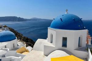 The Saint Spyridon Holy Orthodox Church on the Greek island of Santorini. photo