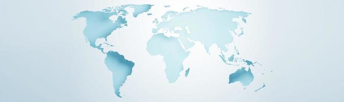 World map banner concept. Detailed flat map of continents. 3d rendering photo