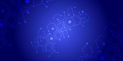 Science network pattern, connecting lines and dots. technology hexagons structure or molecular connect elements. structure molecule and communication. atom, neurons. photo