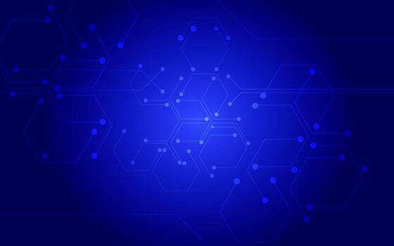 Abstract digital background of points and lines. Technology science background. Glowing black plexus. Big data. Network or connection. Background with hexagon pattern. photo