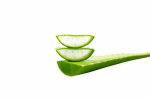 Aloe Vera Pieces Isolated on White Background. photo