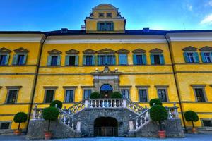 Vienna, Austria - Jul 11, 2021, Hellbrunn Palace, an early Baroque villa of palatial size, near Morzg, a southern district of the city of Salzburg, Austria. photo