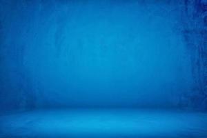 Abstract Blue Concrete Room Background Using for Product Presentation Backdrop. photo