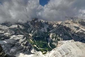 Amazing landscape at the Dolomites in Italy. Dolomites Unesco world heritage in the Summer time. Sud Tirol. Italian Alps. photo