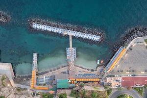 Aerial view of the beach of Sorrento, Italy on an summer day. photo