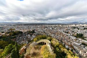 View from the candle tower, also called Torre de la Vela, a part of the Alcazaba in the Alhambra, Granada, Spain. photo