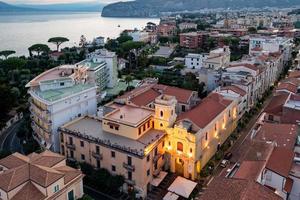 Aerial view of the cliffs of Sorrento, Italy on an summer day. photo