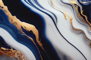 Elegant Blue, White, and Gold Marble Texture for high-end designs. Stunning image for website backgrounds, social media posts, and more. Bold, sleek patterns with luxurious color palette. photo