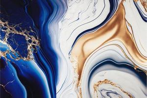 Elegant Blue, White, and Gold Marble Texture for high-end designs. Stunning image for website backgrounds, social media posts, and more. Bold, sleek patterns with luxurious color palette. photo