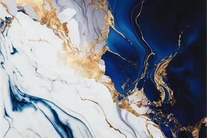 Elegant Blue, White, and Gold Marble Texture for high-end designs. Stunning image for website backgrounds, social media posts, and more. Bold, sleek patterns with luxurious color palette. photo