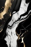 Elegant black, white, and gold marble background texture for use in design projects photo