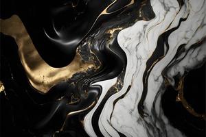 Elegant black, white, and gold marble background texture for use in design projects photo