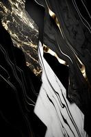 Elegant black, white, and gold marble background texture for use in design projects photo