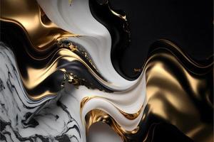 Elegant black, white, and gold marble background texture for use in design projects photo