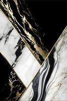 Elegant black, white, and gold marble background texture for use in design projects photo