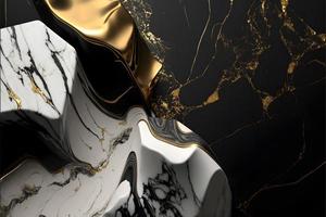 Elegant black, white, and gold marble background texture for use in design projects photo