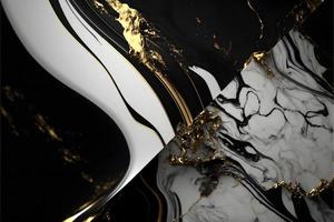 Elegant black, white, and gold marble background texture for use in design projects photo