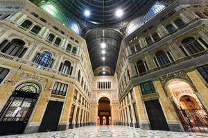 Naples, Italy - August 17, 2021, Interior view of Galleria Umberto I, a public shopping gallery in Naples, Italy. Built between 1887-1890 photo