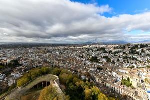 View from the candle tower, also called Torre de la Vela, a part of the Alcazaba in the Alhambra, Granada, Spain. photo