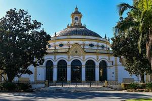 Seville, Spain - Dec 7, 2021, Lope the Vega Theater  Teatro Lope de Vega  and Exhibition Casino near Parque de Maria Luisa in Seville, Spain. photo