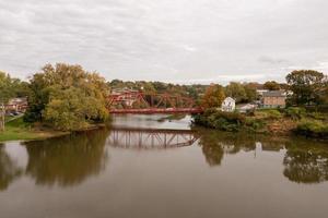 Esopus Creek Bridge in Ulster County, New York. A through truss bridge over Esopus Creek on US 9W in Saugerties, New York. photo