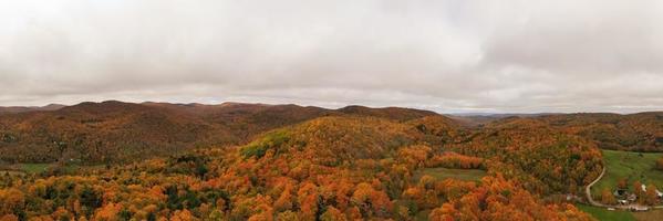 Panoramic view of a rural farm in autumn in Vermont. photo