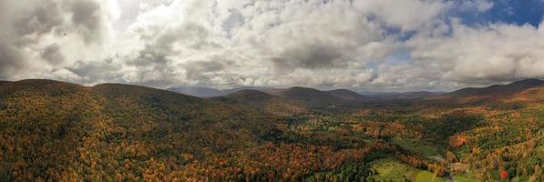 Colgate Lake in Upstate New York during peak fall foliage season. photo