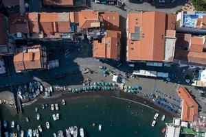 Aerial view of Tony's Beach in Sorrento, Italy on a summer day. photo