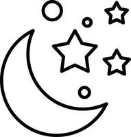 icono de vector de luna y estrellas