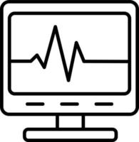 ecg leyendo vector icono