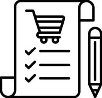 icono de vector de lista de compras