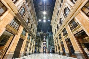 Naples, Italy - August 17, 2021, Interior view of Galleria Umberto I, a public shopping gallery in Naples, Italy. Built between 1887-1890 photo