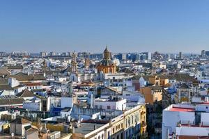 Aerial view of the Church of Santa Cruz in Seville, Spain. photo