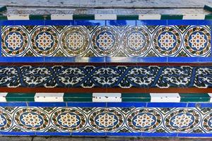 Detailed tiles in Donna Elvira Square in Seville, Andalusia, Spain. photo
