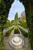 Beautiful Scenery of the Garden at Alhambra Palace in Granada, Spain. photo