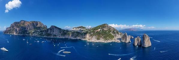 Capri Island on a beautiful summer day along the Amalfi Coast in Italy photo