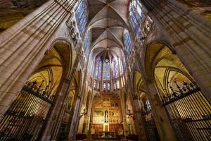 Leon, Spain - Nov 22, 2021, Gothic interior of Leon Cathedral in Leon, Spain. photo