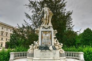 Statue of famous composer Wolfgang Amadeus Mozart in the Burggarten, Vienna, Austria photo